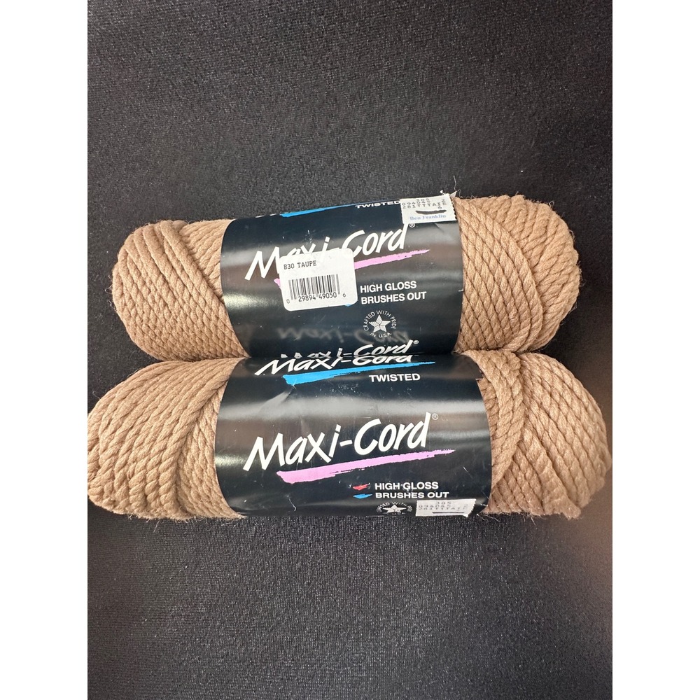 Set of 2 Maxi-Cord Twisted Taupe Polypropylene Macrame Craft Cord 6mm‎ 100 Yds
